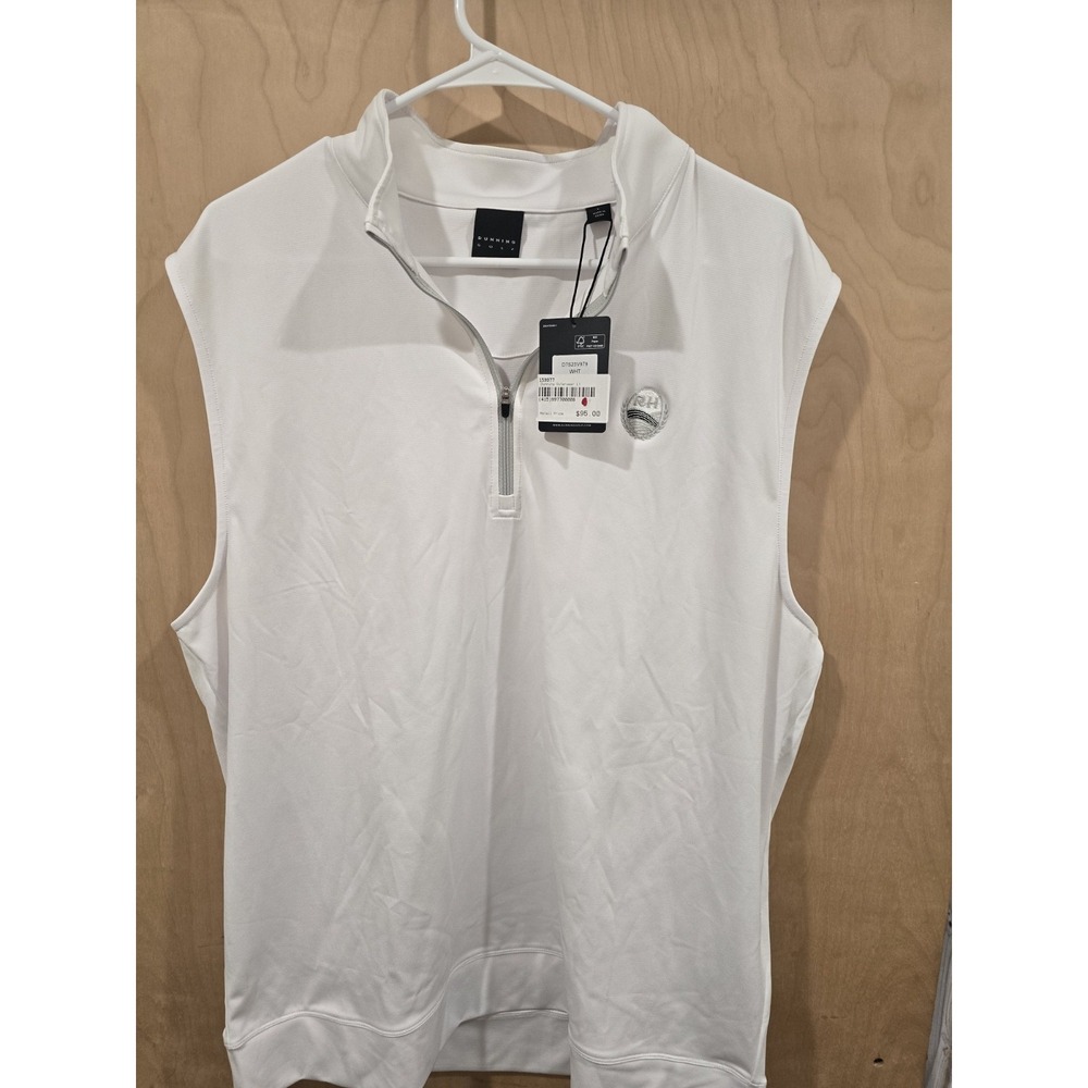 Dunning‎ Golf White Sleeveless Quarter-Zip Top New with Tags Size L